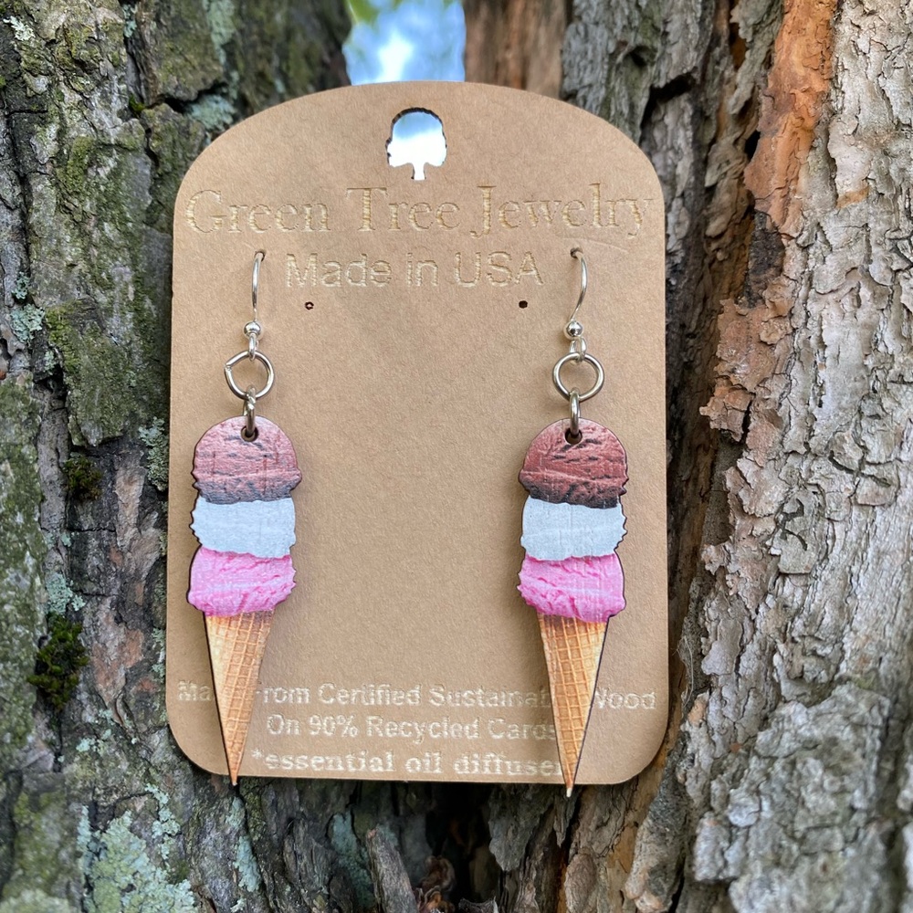 Ice Cream Cone Earrings - 🆕